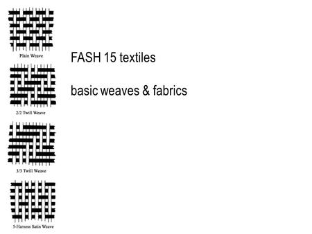 FASH 15 textiles basic weaves & fabrics.