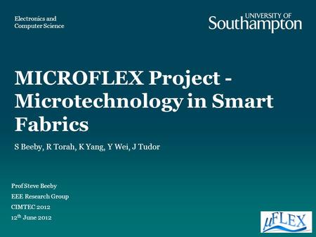 MICROFLEX Project - Microtechnology in Smart Fabrics