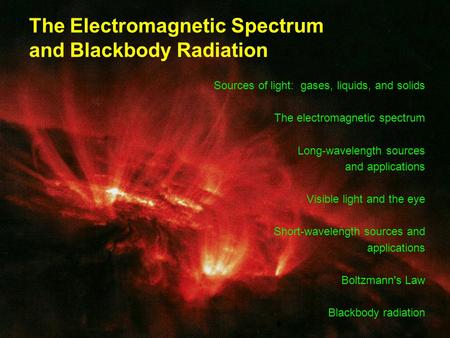 The Electromagnetic Spectrum and Blackbody Radiation