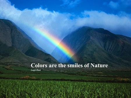 Colors are the smiles of Nature