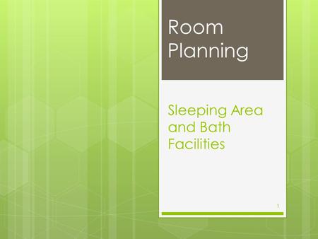 Sleeping Area and Bath Facilities