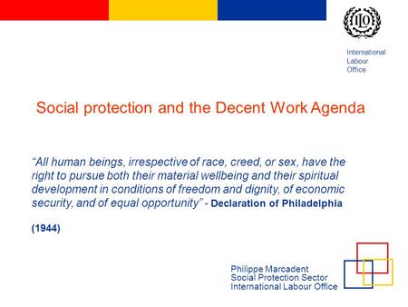Social protection and the Decent Work Agenda