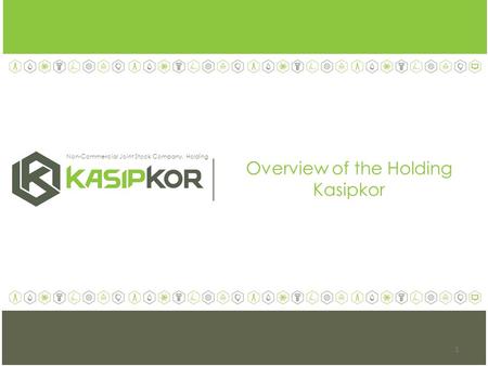 Overview of the Holding Kasipkor Non-Commercial Joint Stock Company. Holding 1.