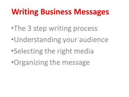 Writing Business Messages