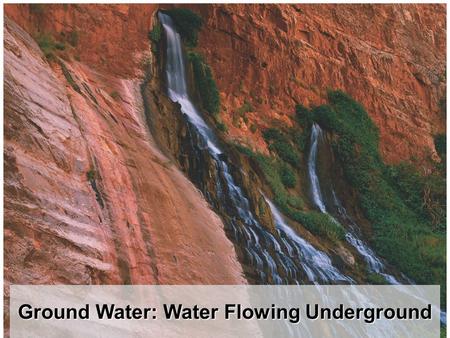 Ground Water: Water Flowing Underground