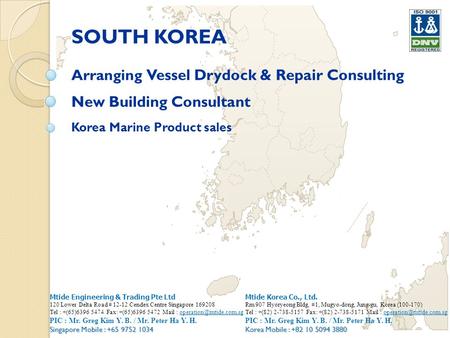 SOUTH KOREA Arranging Vessel Drydock & Repair Consulting