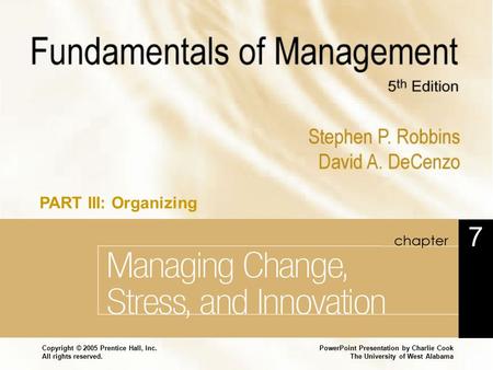 Managing Change, Stress, and Innovation