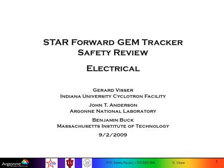 STAR Forward GEM Tracker Safety Review Electrical