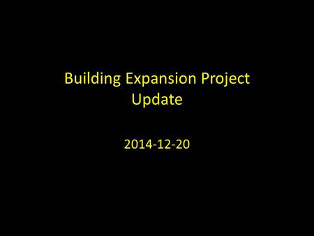 Building Expansion Project Update 2014-12-20. 4.9 ECCC 4.9 Growth Strategy We will continue to grow as a “one site multi congregations & services” church.