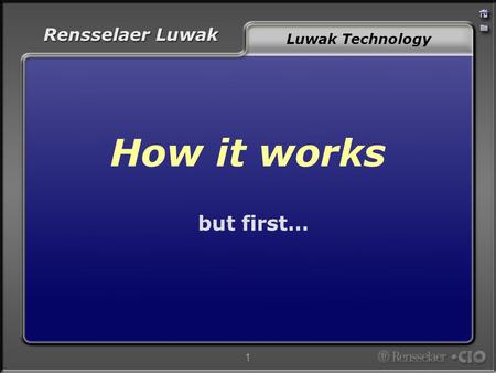 Rensselaer Luwak 1 Luwak Technology but first… How it works.