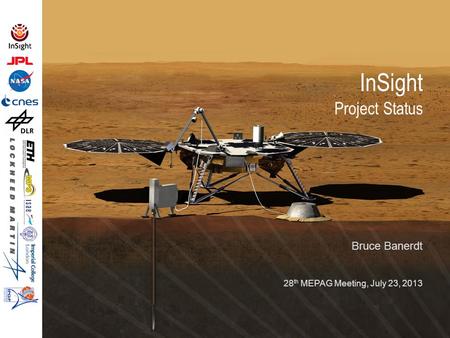 28th MEPAG Meeting – InSight Project Status