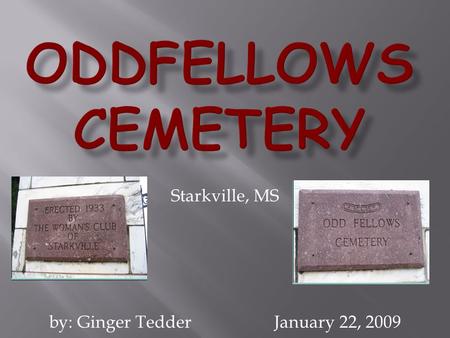 Starkville, MS by: Ginger TedderJanuary 22, 2009.