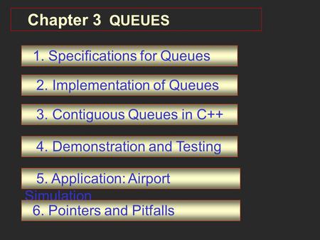 1. Specifications for Queues