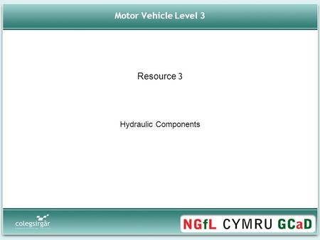 Motor Vehicle Level 3 Hydraulic Components Resource 3.