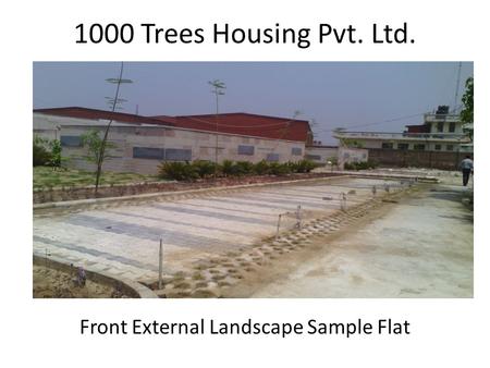 1000 Trees Housing Pvt. Ltd. Front External Landscape Sample Flat.