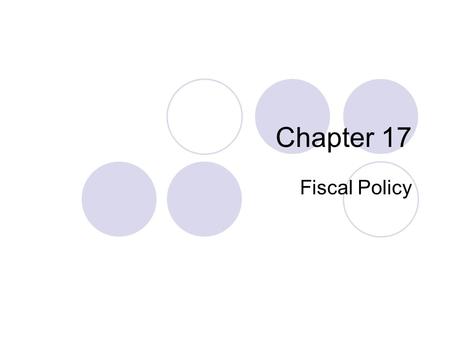 Chapter 17 Fiscal Policy. Fiscal Policy and the Budget Process Fiscal policy is the government’s policy with respect to its budget position (G-T) Ceteris.