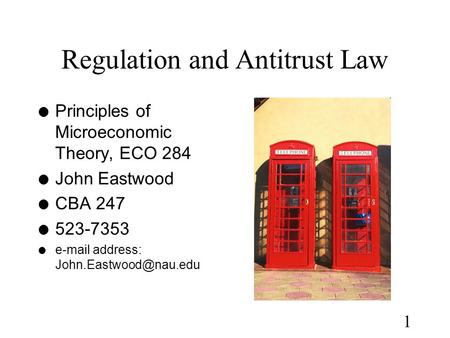 Regulation and Antitrust Law