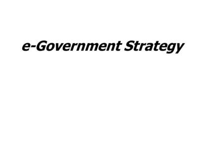e-Government Strategy