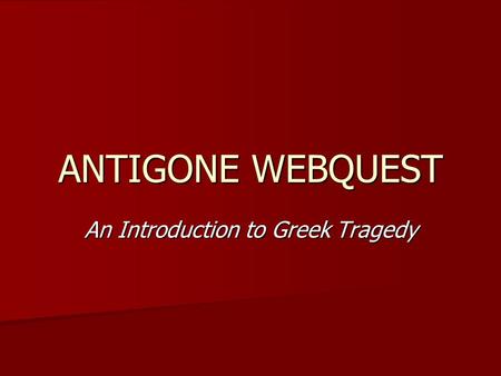 An Introduction to Greek Tragedy