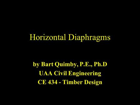 Horizontal Diaphragms