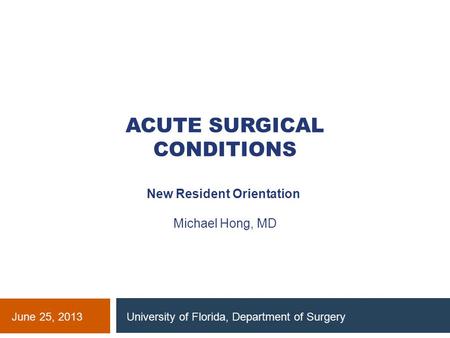 Acute surgical conditions