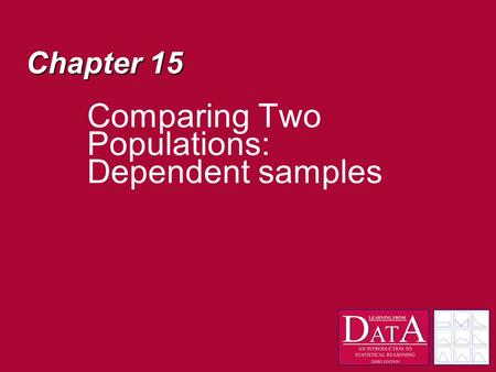 Chapter 15 Comparing Two Populations: Dependent samples.