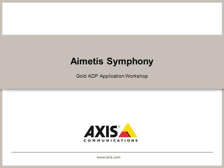 Gold ADP Application Workshop