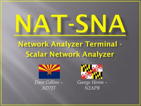 Network Analyzer Terminal - Scalar Network Analyzer