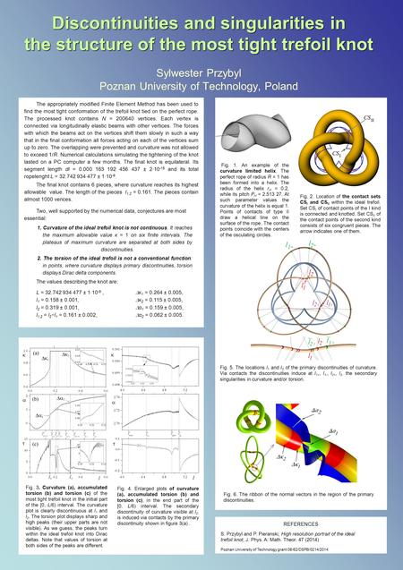Discontinuities and singularities in the structure of the most tight trefoil knot Discontinuities and singularities in the structure of the most tight.