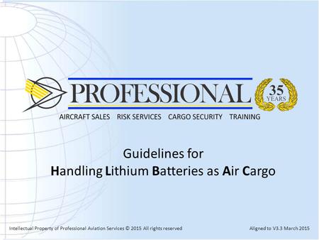 Guidelines for handling Lithium Batteries as Air Cargo