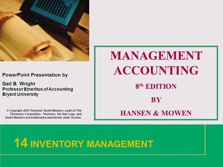 MANAGEMENT ACCOUNTING