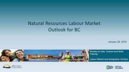 Ministry of Jobs, Tourism and Skills Training Labour Market and Immigration Division Natural Resources Labour Market Outlook for BC January 26, 2015.