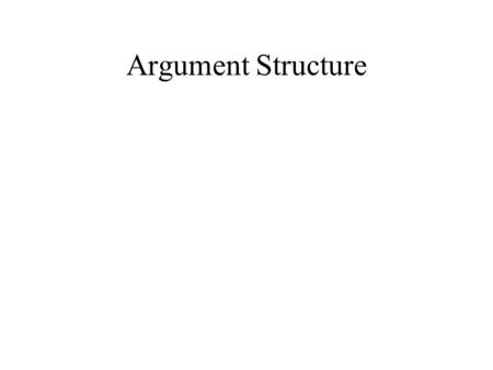Argument Structure. Arg.A.“All men are animals and all animals are mortal and Socrates is a man so Socrates is mortal.” with base: F.B:< ‘All men are.
