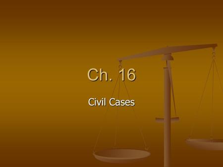 Ch. 16 Civil Cases.