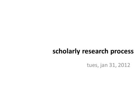 Tues, jan 31, 2012 scholarly research process. It is hard to know when you are looking at reliable research, and if it is factual. Television ads and.