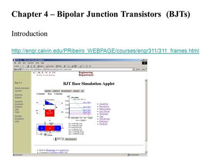 Chapter 4 – Bipolar Junction Transistors (BJTs)