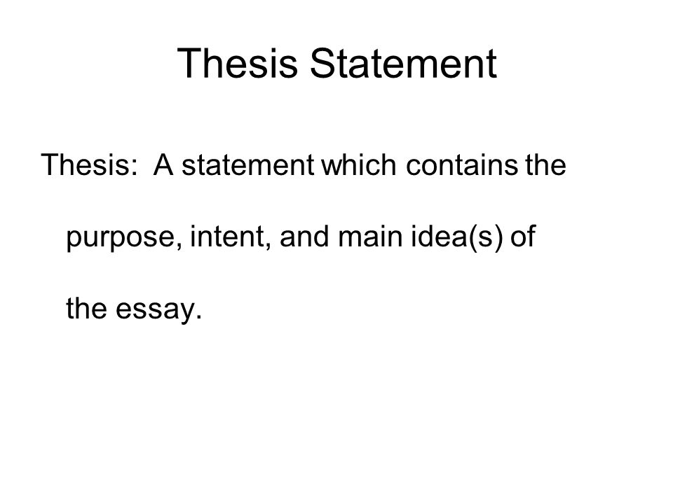 the purpose of a thesis statement