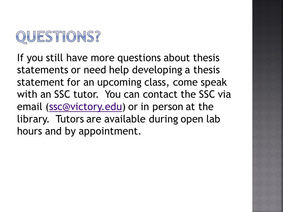 Essay writing: Developing a strong thesis statement