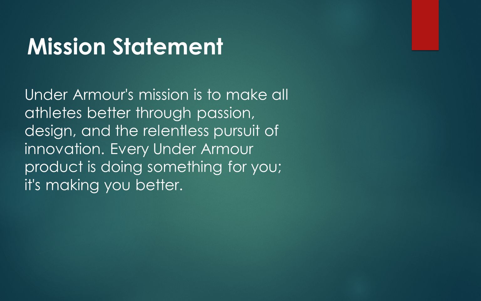 under armour mission statement