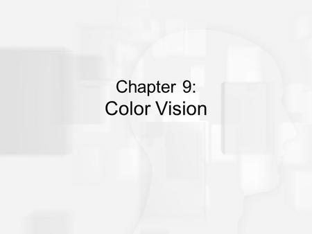 Chapter 9: Color Vision. Overview of Questions How do we perceive 200 different colors with only three cones? What does someone who is “color-blind” see?