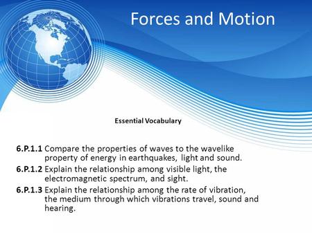 Forces and Motion Essential Vocabulary