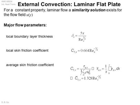 External Convection: Laminar Flat Plate