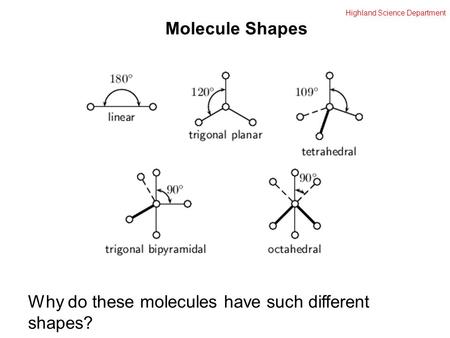 Highland Science Department Molecule Shapes Why do these molecules have such different shapes?