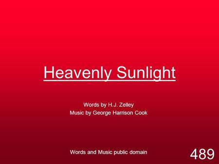 Heavenly Sunlight 489 Words by H.J. Zelley