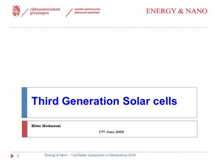 Third Generation Solar cells