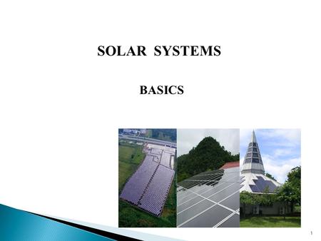 1 SOLAR SYSTEMS BASICS.  National Electric Code (NFPA # 70) for Photovoltaic Systems  Mechanical Code of New York State for Thermal Systems  Plumbing.
