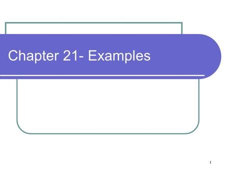 Chapter 21- Examples.