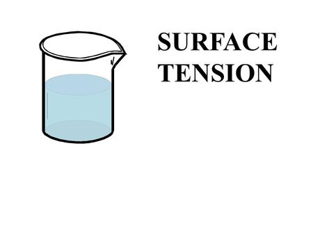 SURFACE TENSION. What’s going on at the surface of a liquid?