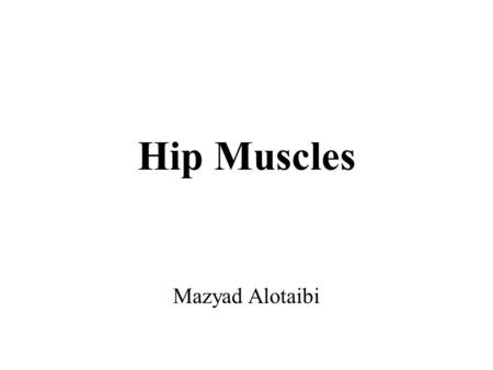 Hip Muscles Mazyad Alotaibi.