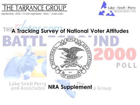 September, 2000 / N=250 registered “likely” voters daily A Tracking Survey of National Voter Attitudes NRA Supplement.